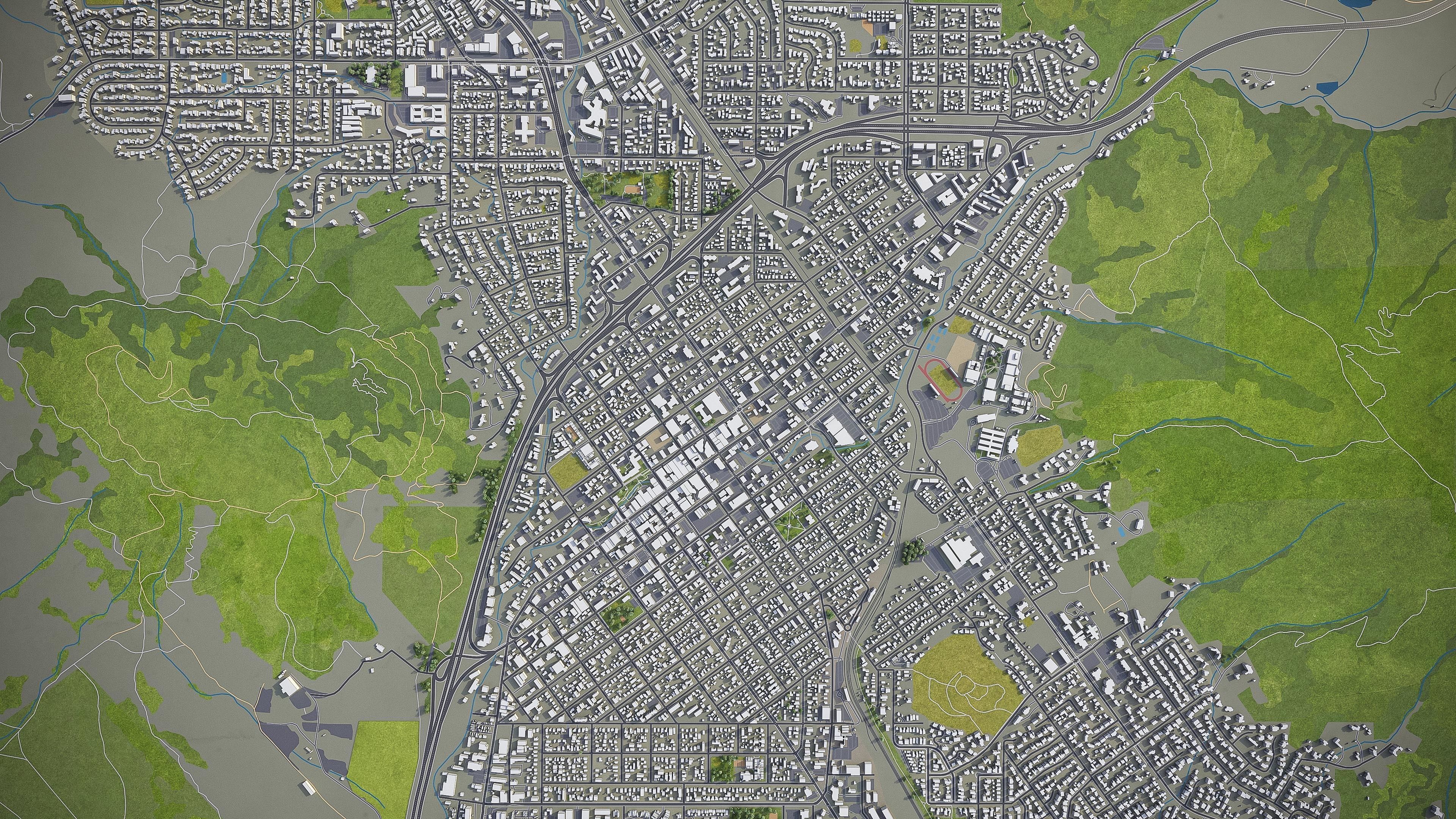 San Luis Obispo  Low-poly 3D model_9