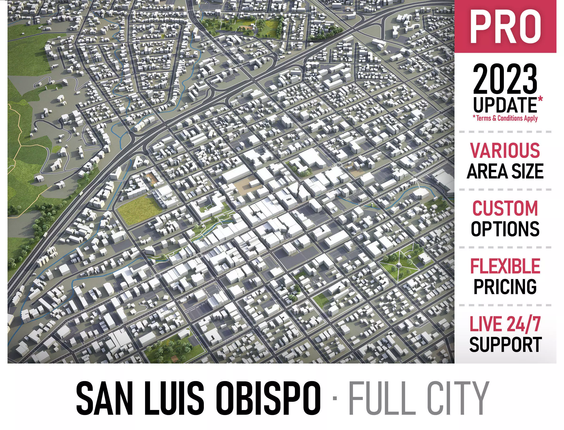 San Luis Obispo  Low-poly 3D model_0