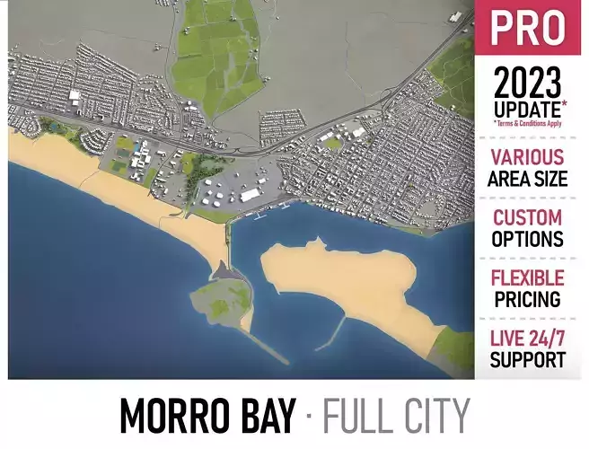 Morro Bay Low-poly 3D model