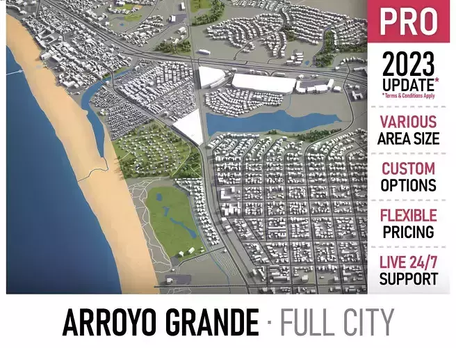 Arroyo Grande Low-poly 3D model
