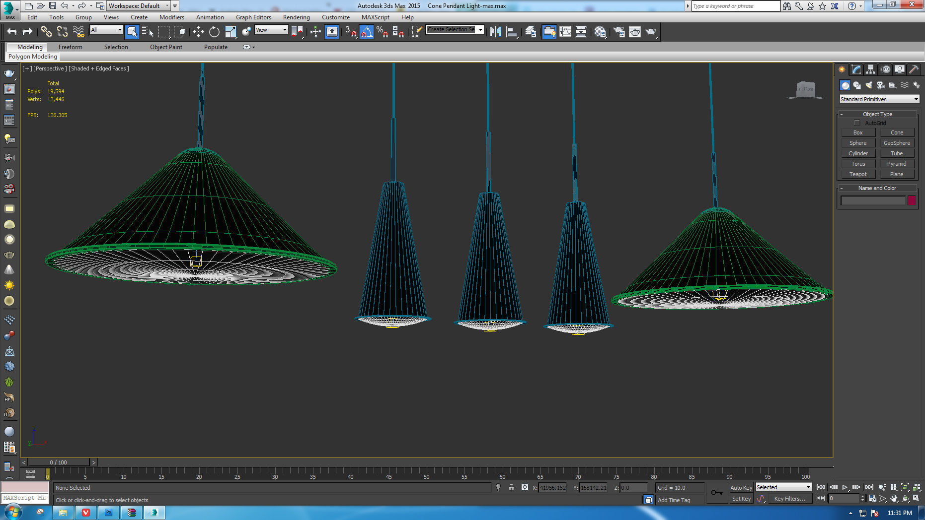 TOM DIXON CONE PENDANT LIGHT 3D model_7