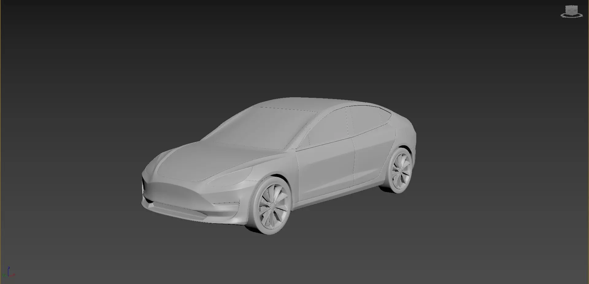 Tesla Model 3 on a small scale 3D print model