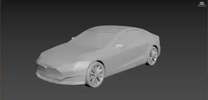Tesla Model S on a small scale 3D print model