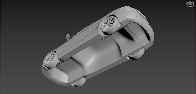 Tesla Model S on a small scale 3D print model 3