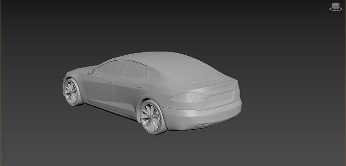Tesla Model S on a small scale 3D print model 2