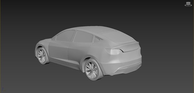 Tesla Model Y 2020 on a small scale 3D print model 2