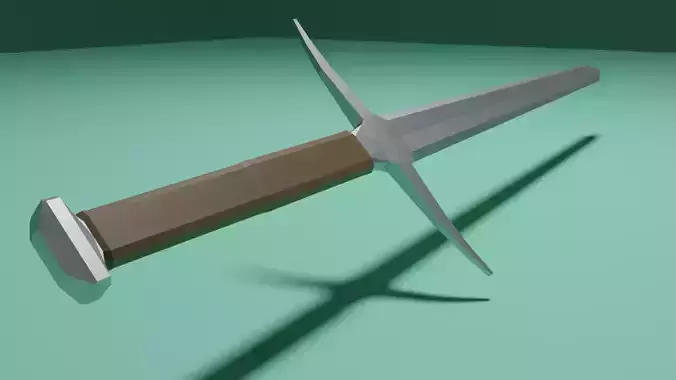 Low poly medieval sword Free low-poly 3D model