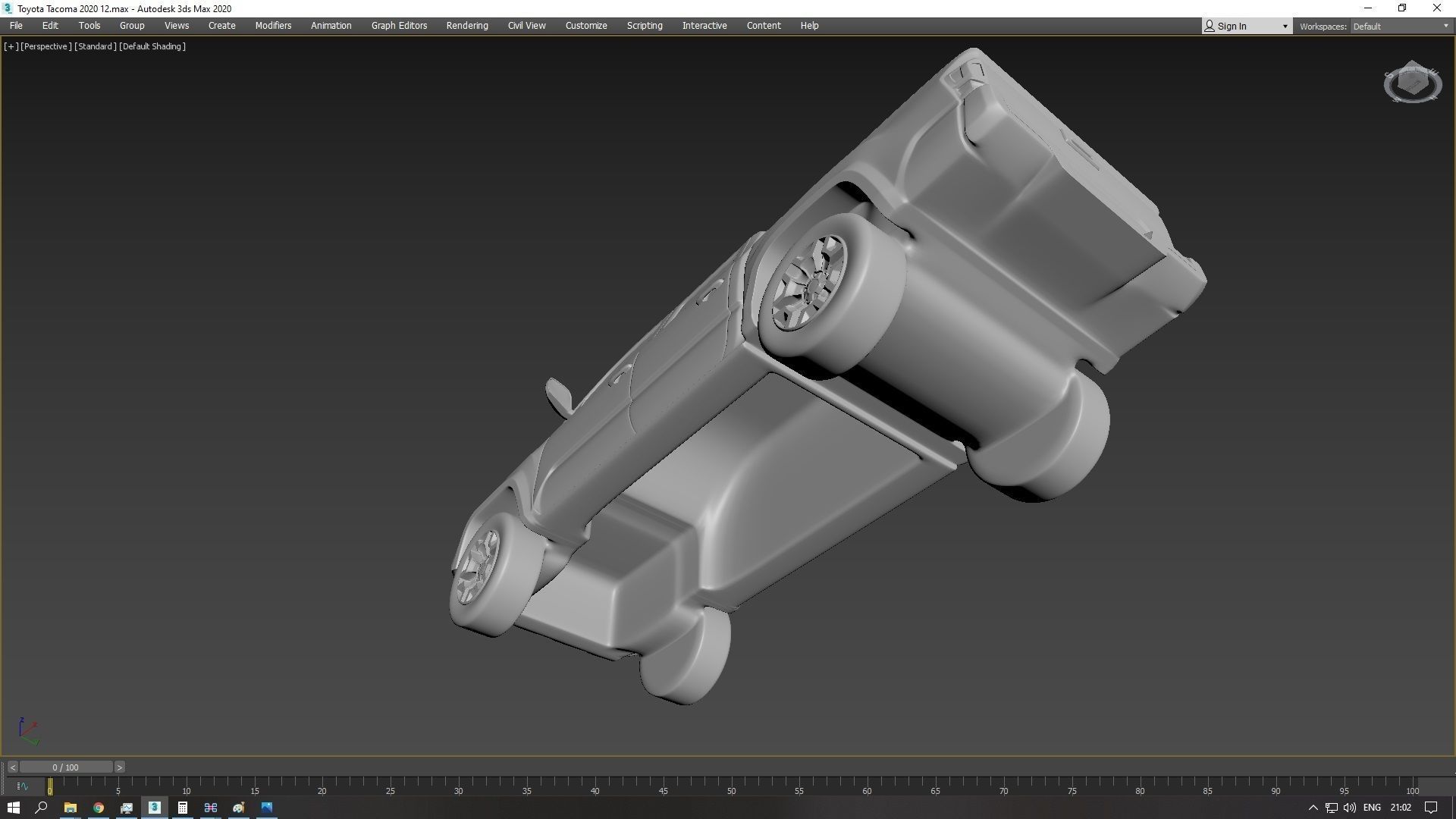 Toyota Tacoma 2020 on a small scale 3D print model_2