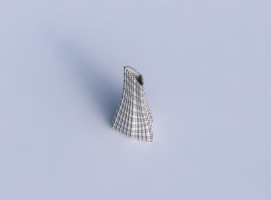 Vase grounded tipping triangle with strange tiles 3D print model_6