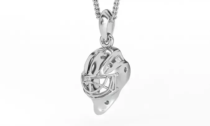 hockey mask silver pendant 3D print model
