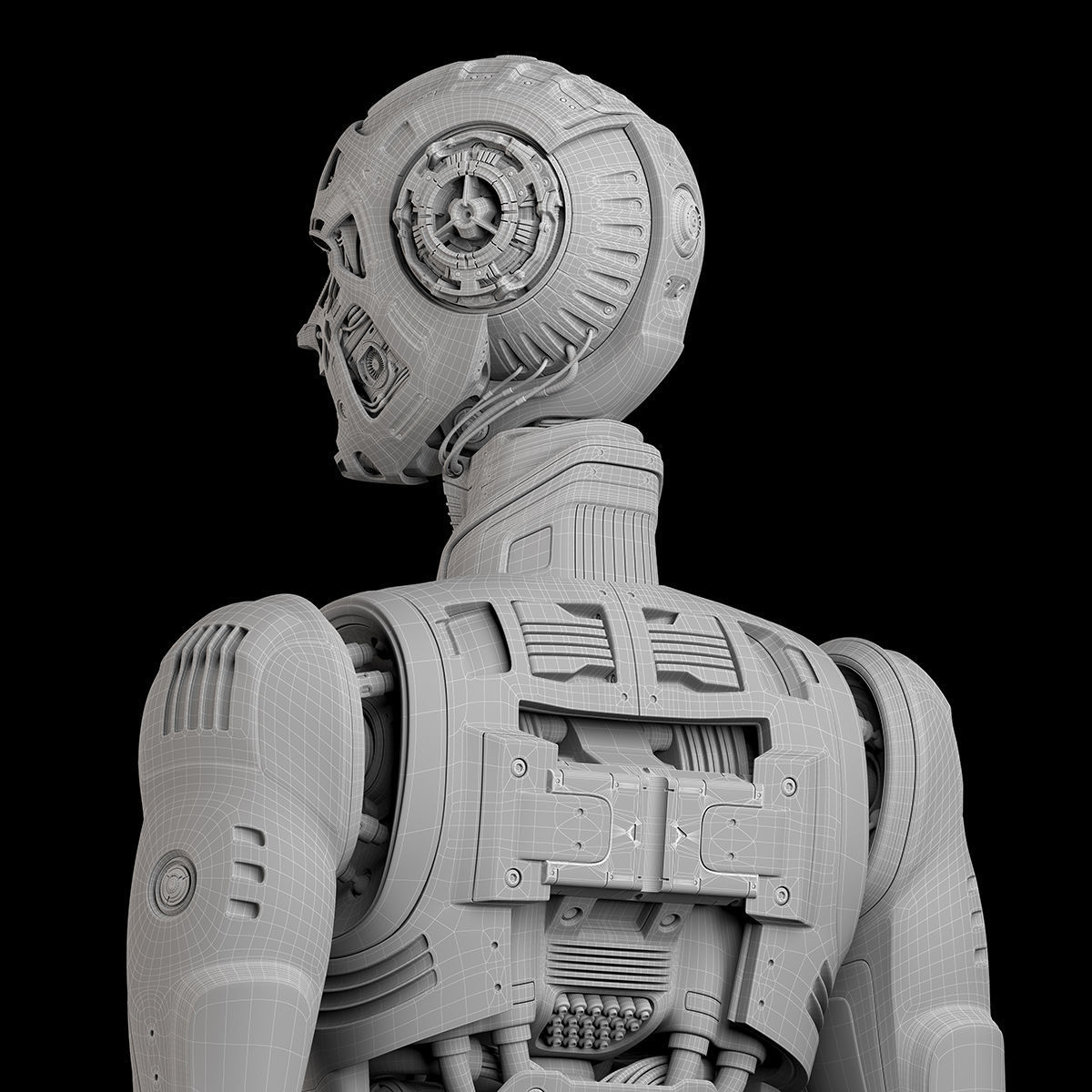 Futuristic Robot Man 2-5B Rigged 3D model_19