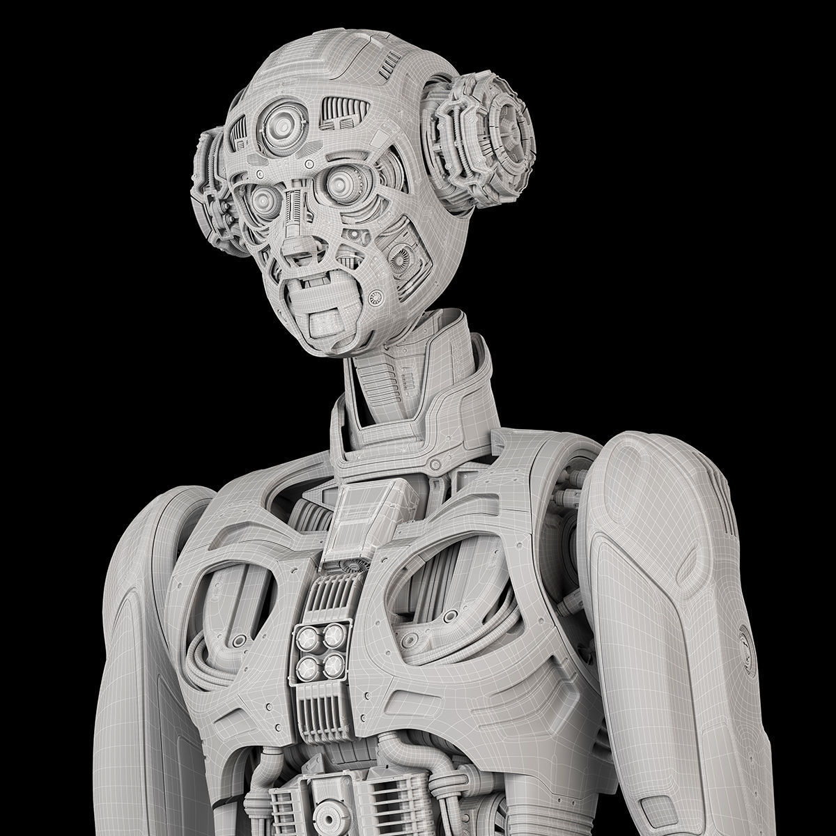 Futuristic Robot Man 2-5B Rigged 3D model_20