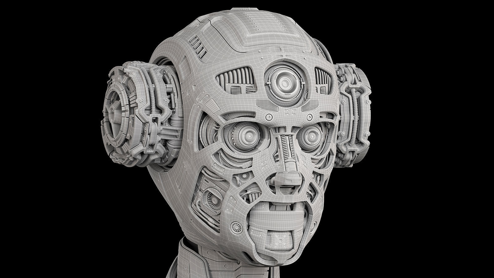Futuristic Robot Man 2-5B Rigged 3D model_11