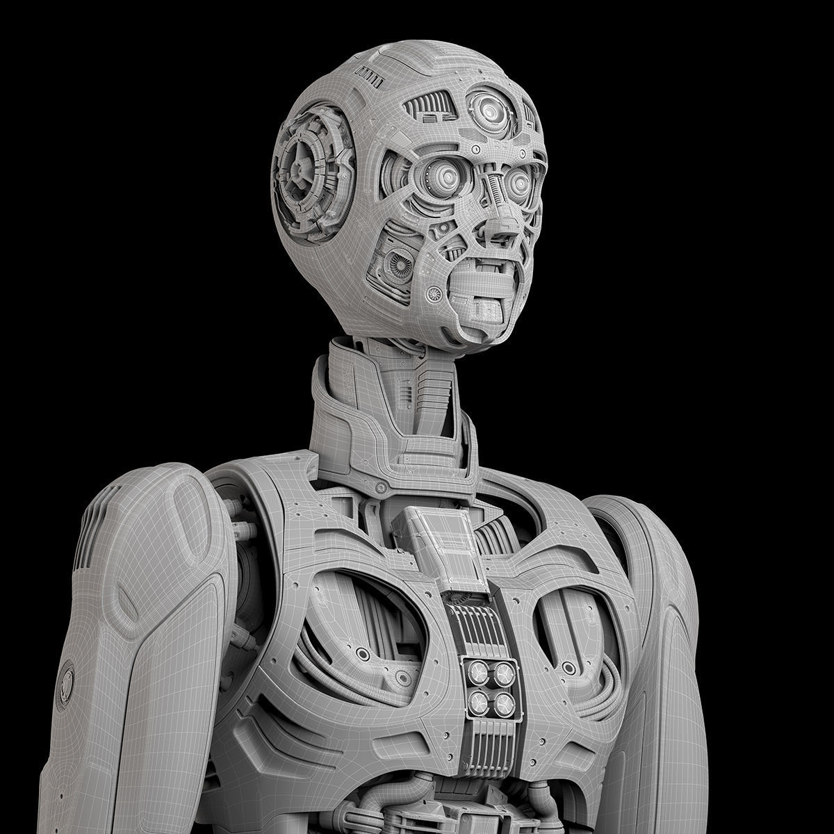 Futuristic Robot Man 2-5B Rigged 3D model_18