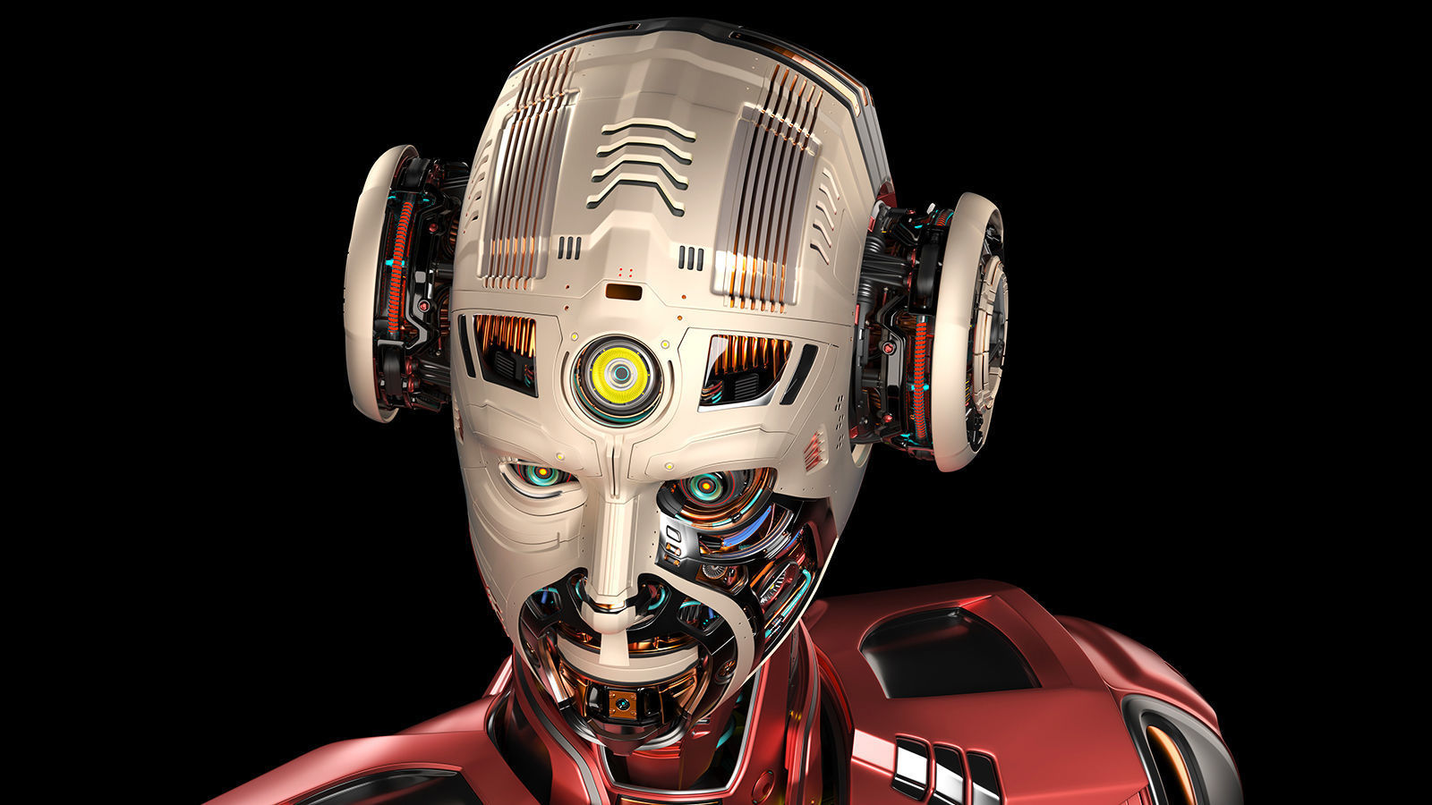 Futuristic Robot Man 2-5B Rigged 3D model_2