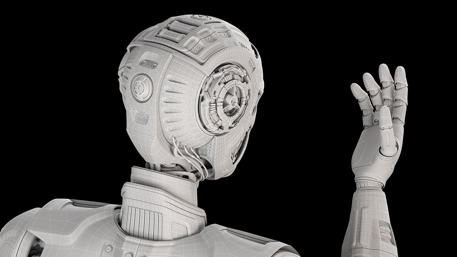 Futuristic Robot Man 2-5B Rigged 3D model_21