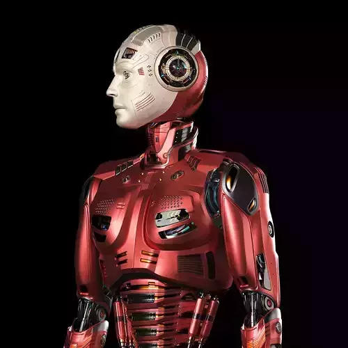 Futuristic Robot Man 2-5B Rigged 3D model