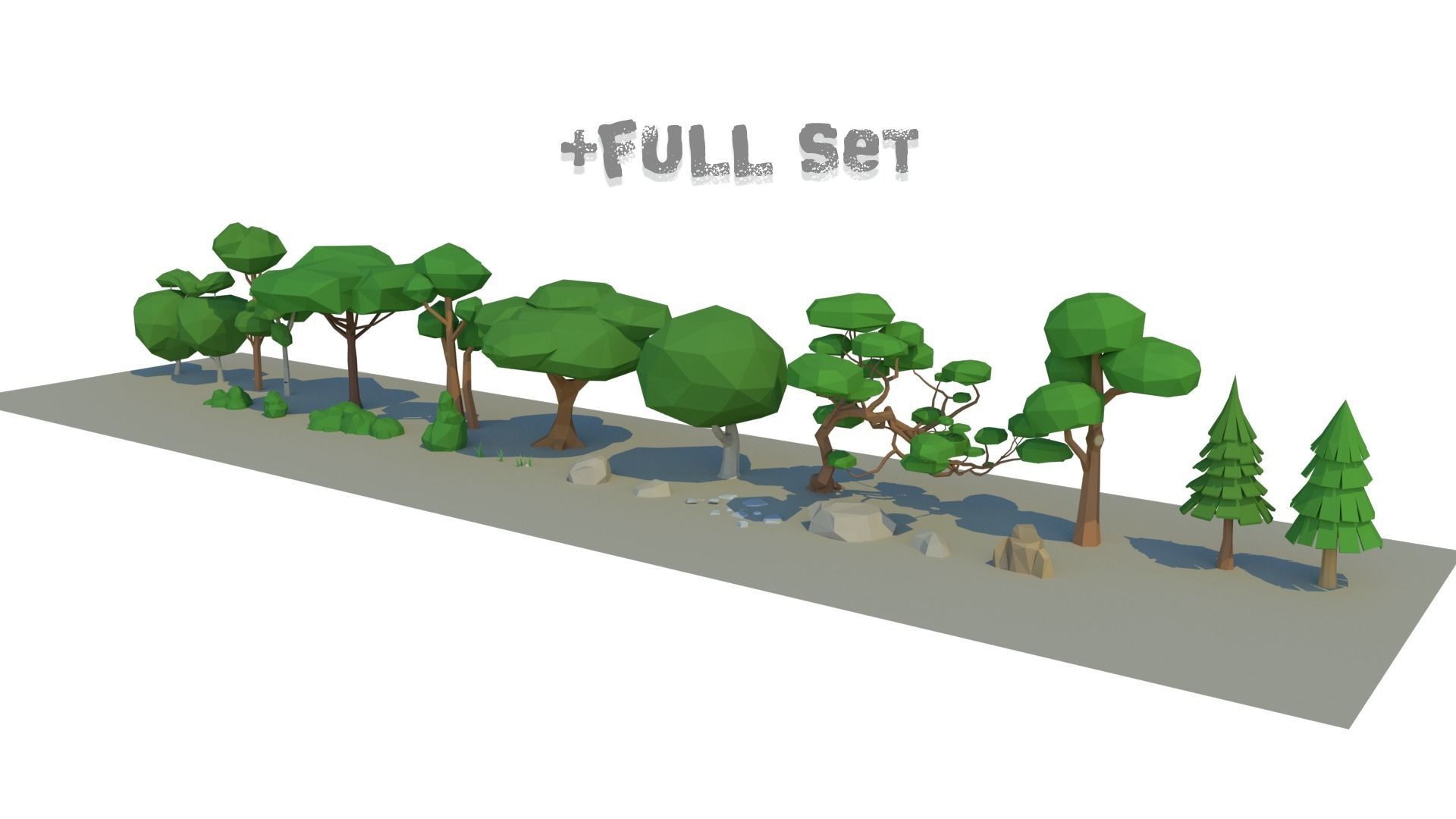 Low Poly Forest Scene with Tree Houses Low-poly 3D model_8
