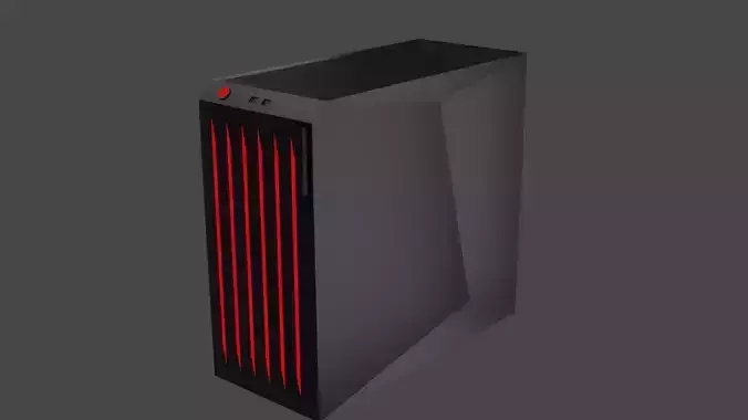 Low Poly Empty PC case  Free low-poly 3D model