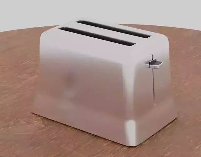 Toaster silver on wooden table