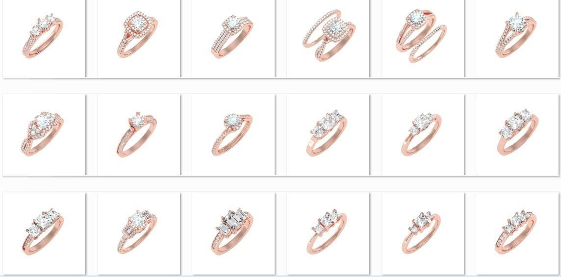900 Solitaire ring 3dm  stl  24 render per model detail 3D print model_3
