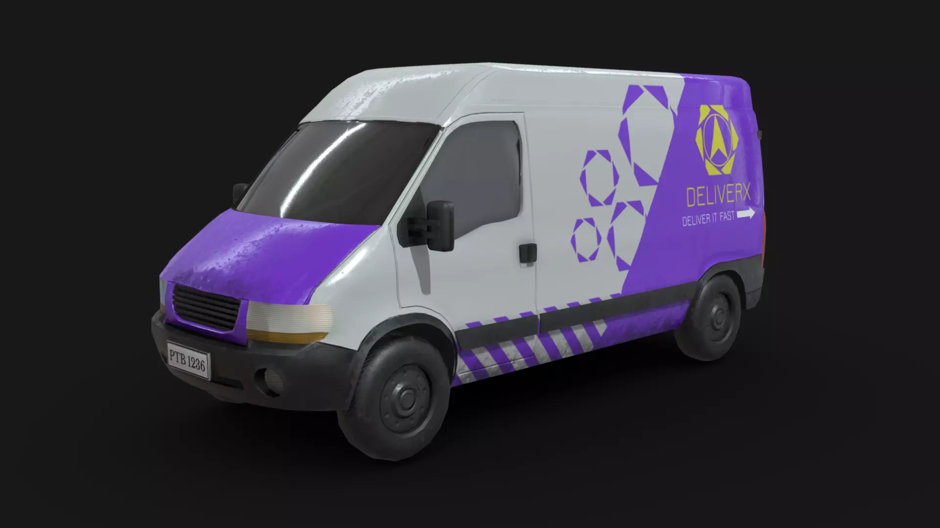 Generic Delivery Van  Low-poly 3D model_0