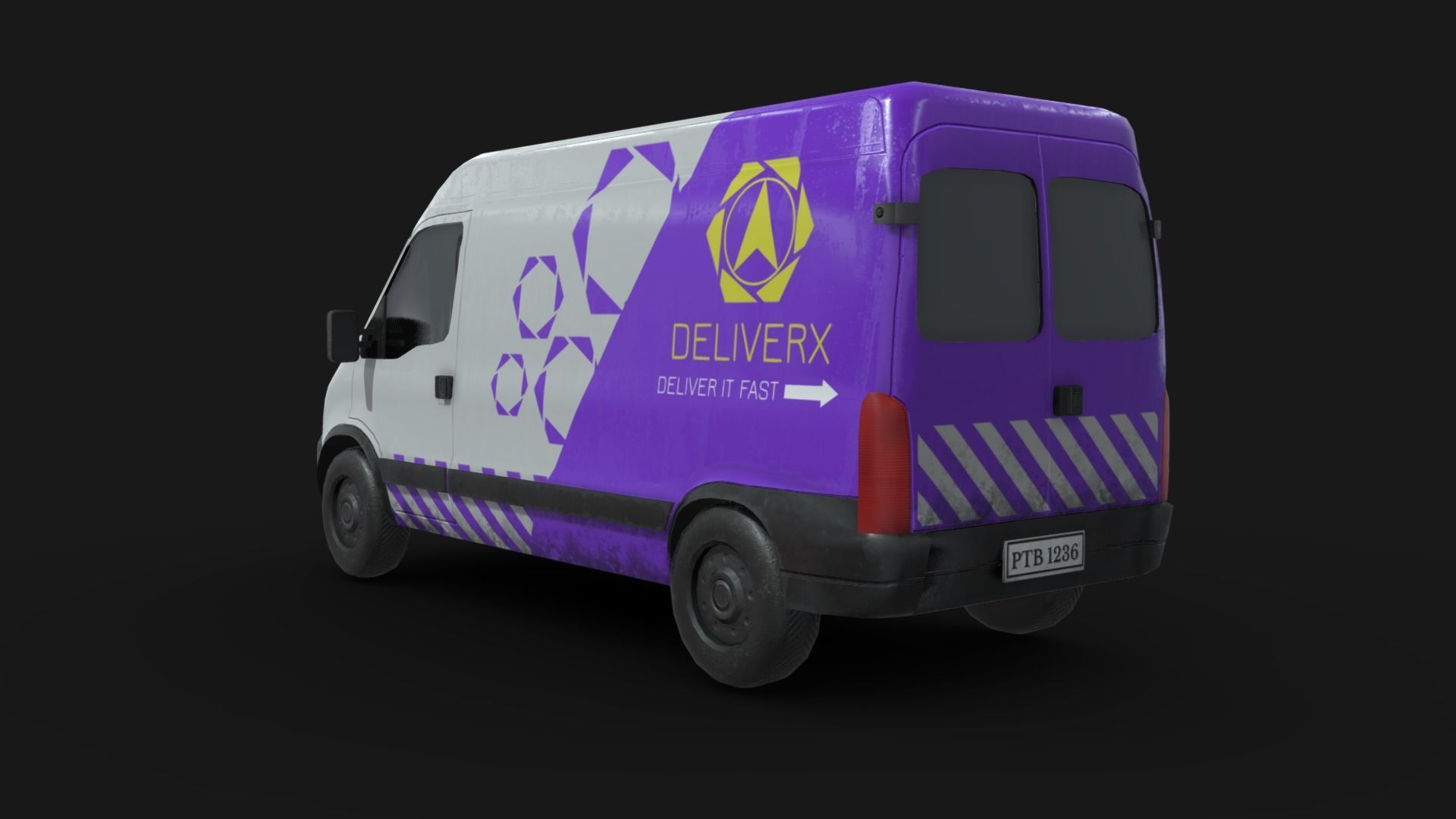 Generic Delivery Van  Low-poly 3D model_1