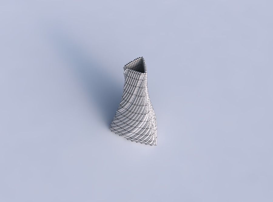 Vase grounded triangle with flowing extruded lines 3D print model_6