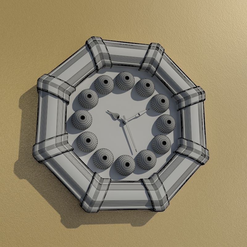 Wall clock billiard 3D model_6