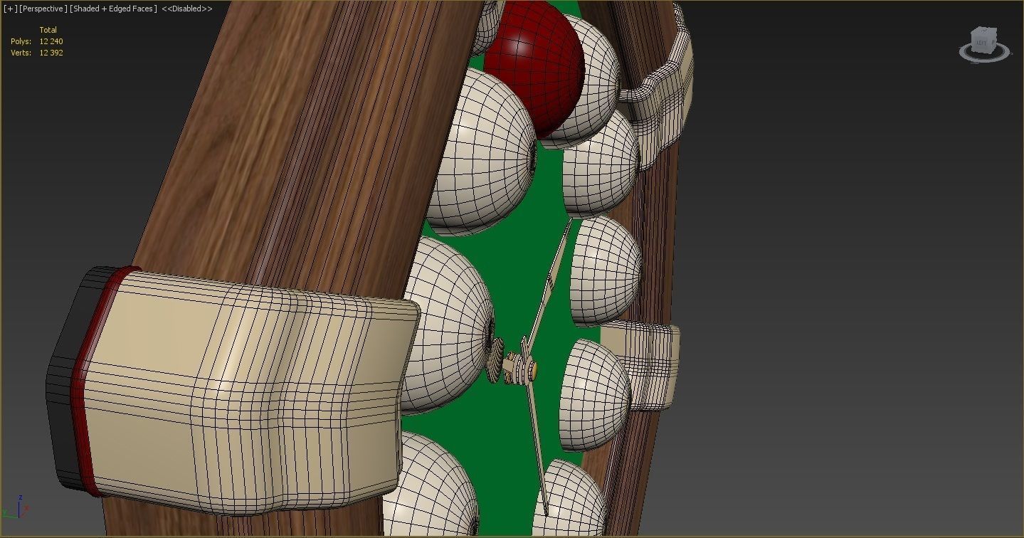Wall clock billiard 3D model_18