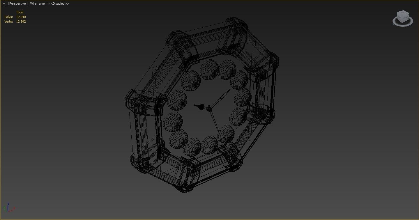 Wall clock billiard 3D model_13