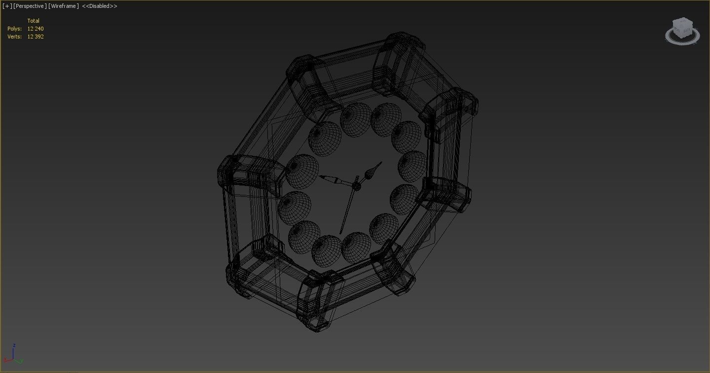 Wall clock billiard 3D model_15