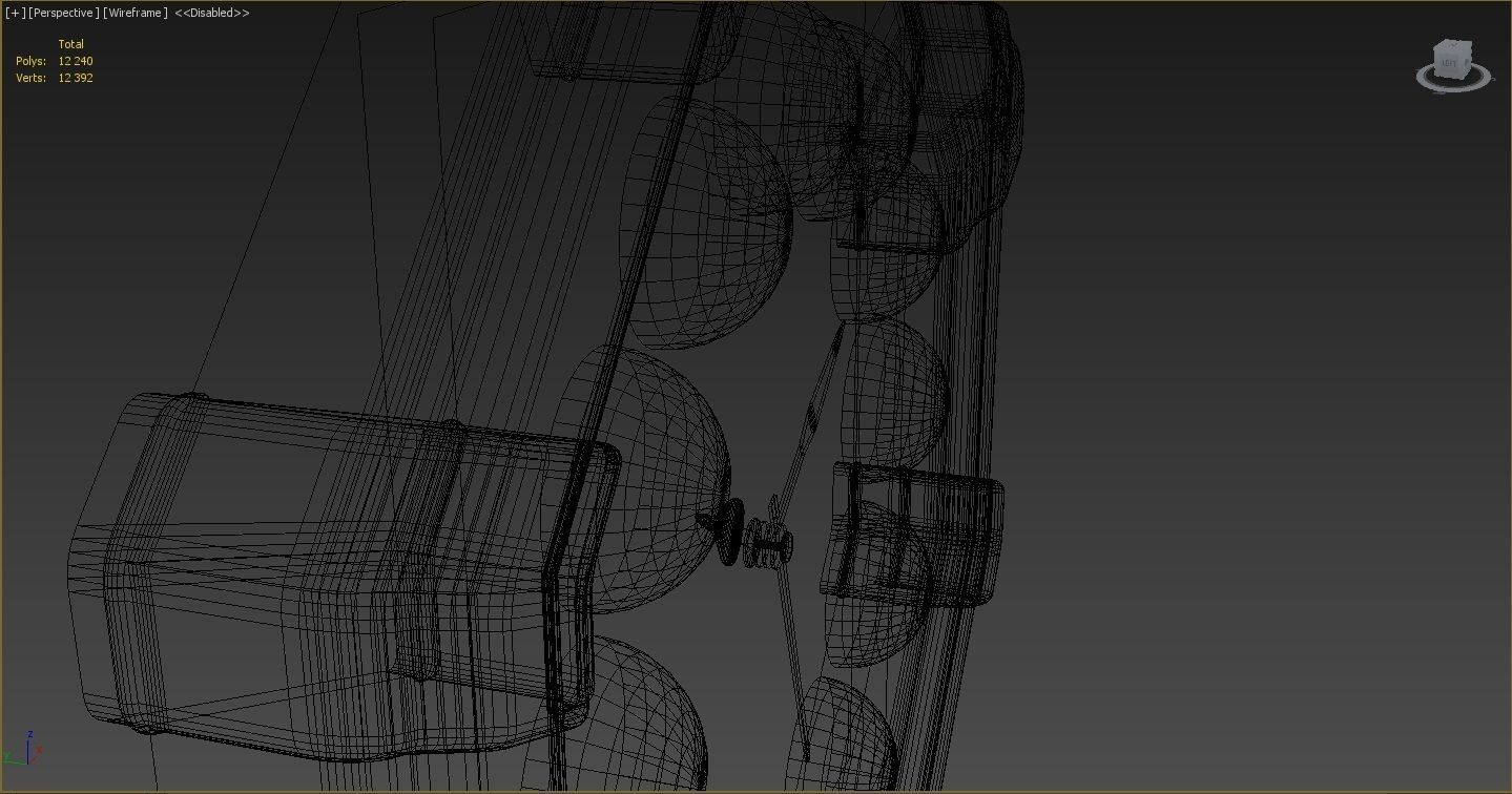 Wall clock billiard 3D model_19