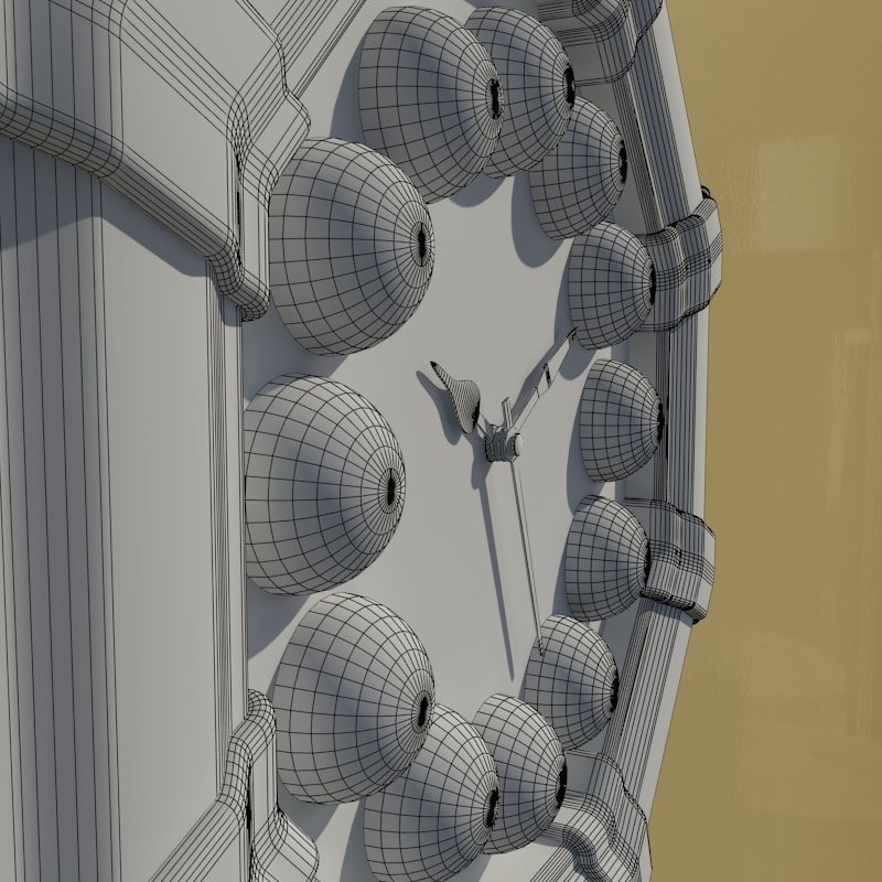 Wall clock billiard 3D model_8