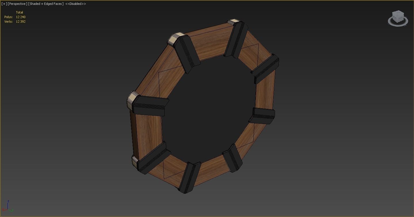 Wall clock billiard 3D model_14