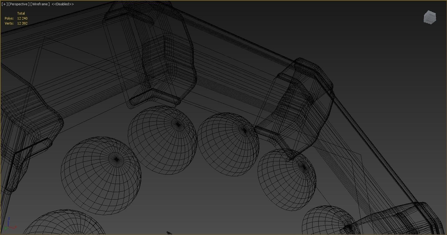 Wall clock billiard 3D model_17