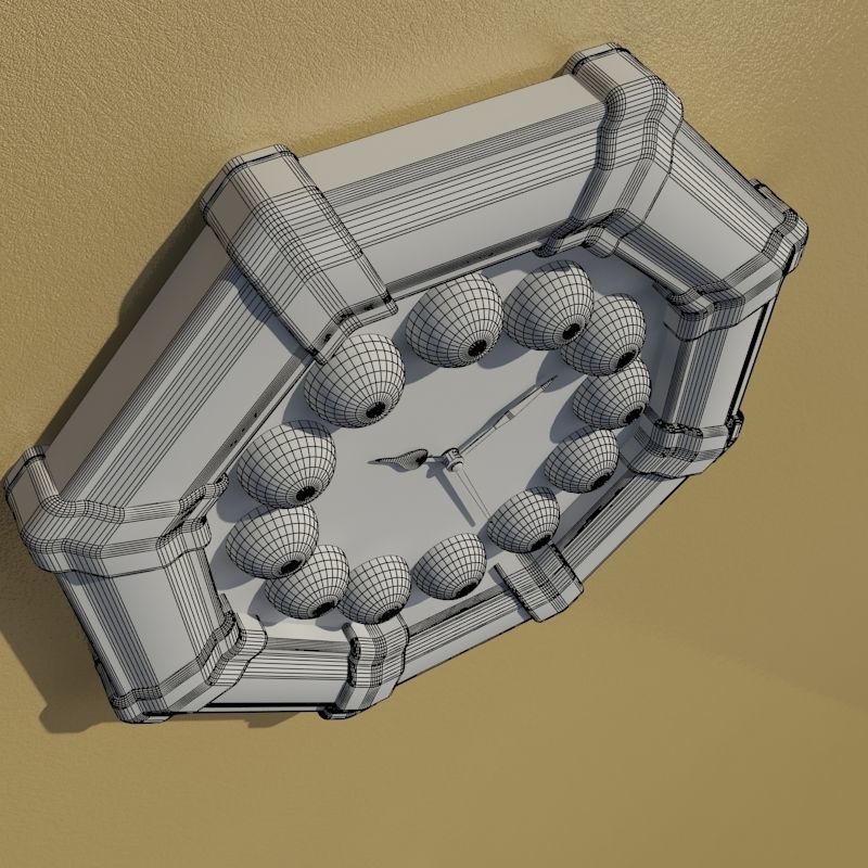 Wall clock billiard 3D model_10