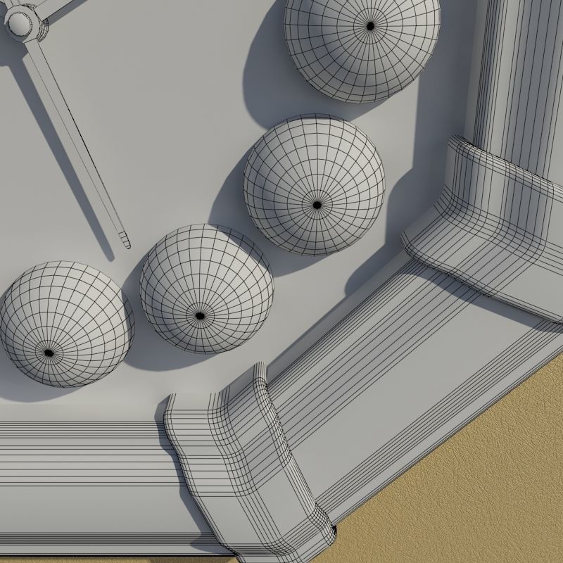 Wall clock billiard 3D model_9