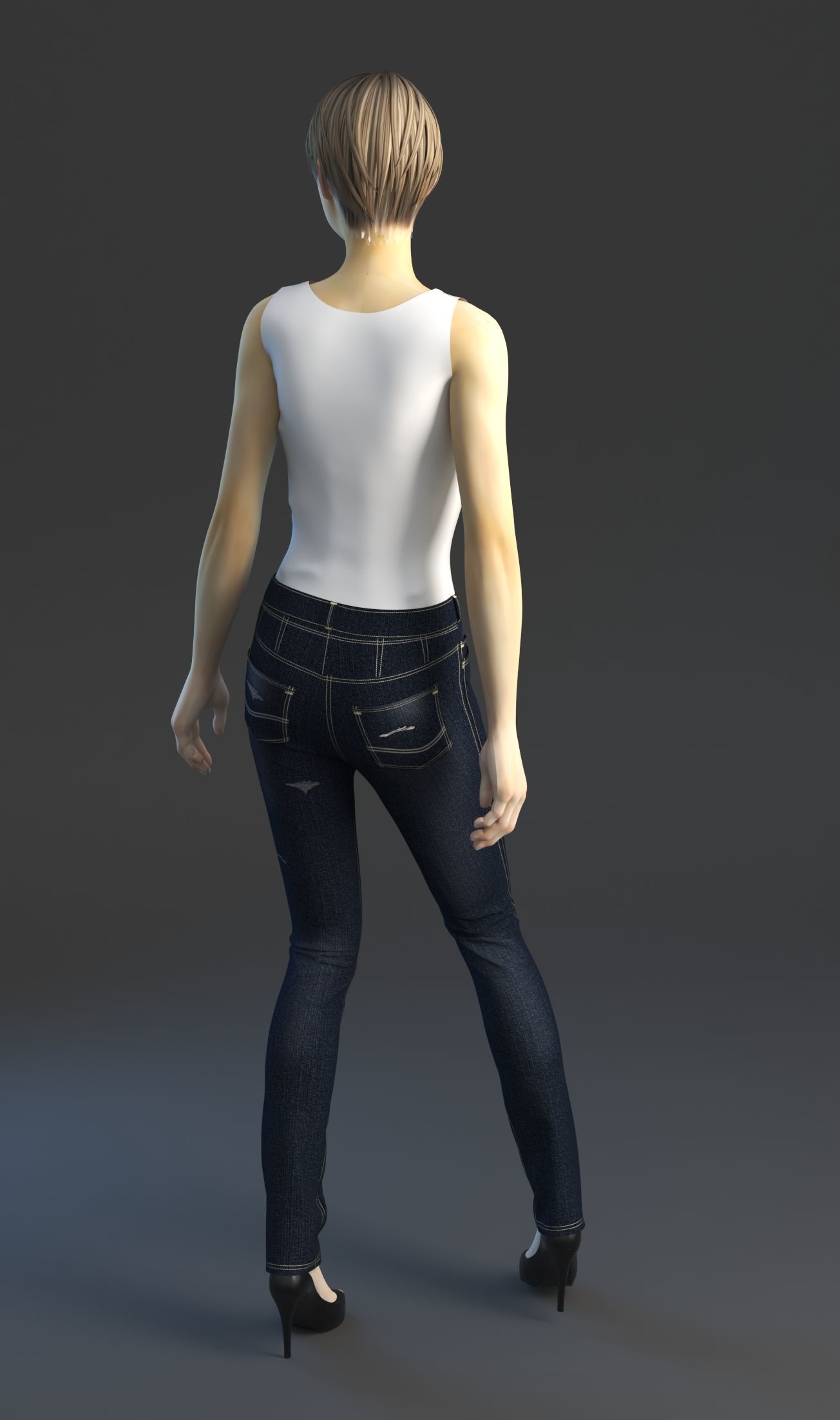 Jeans with jacket 3D model_9