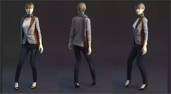 Jeans with jacket 3D model