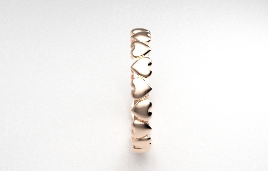Model 157 Dished Heart Ring EU Size 3D print model_4