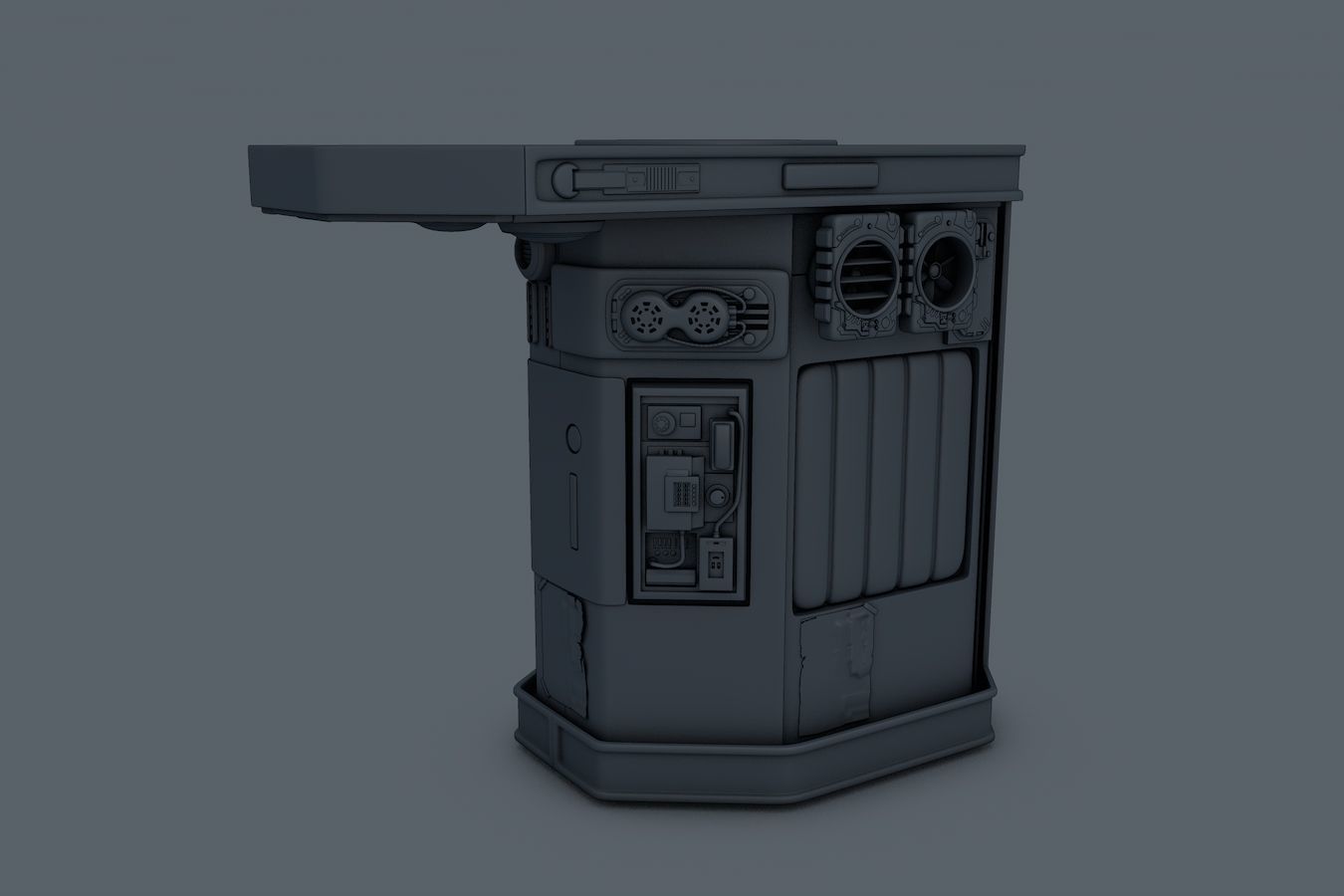 Futuristic Telephon Station 3D model_8