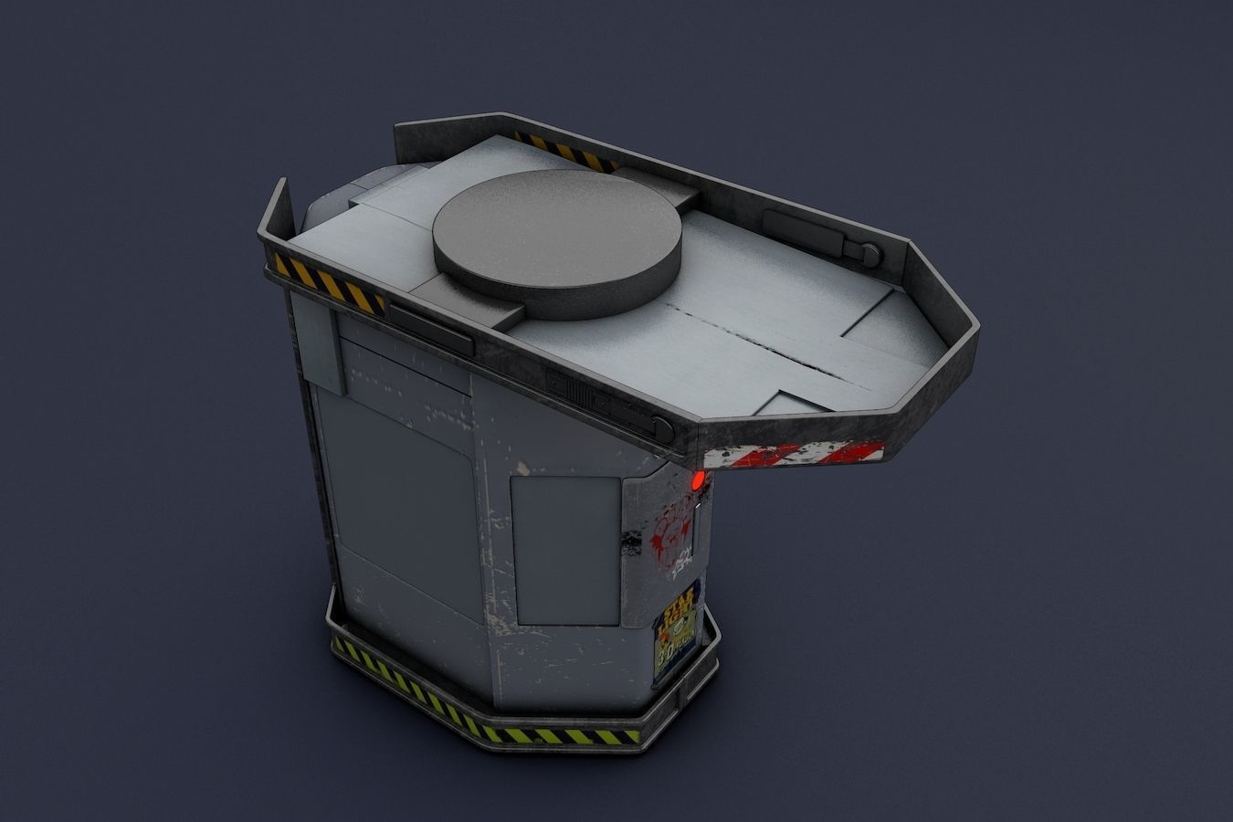 Futuristic Telephon Station 3D model_1