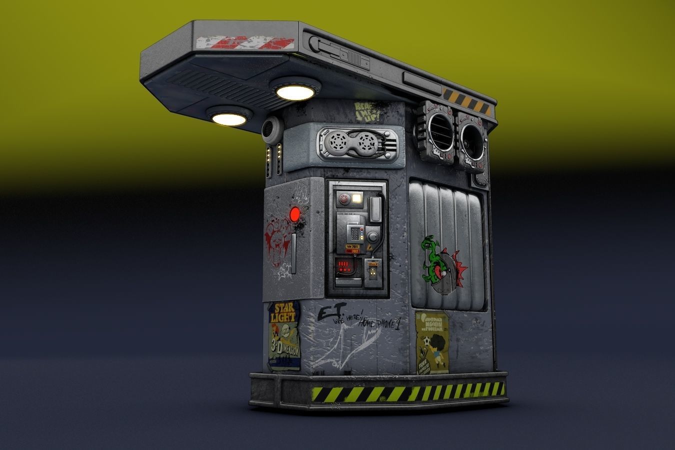 Futuristic Telephon Station 3D model_3