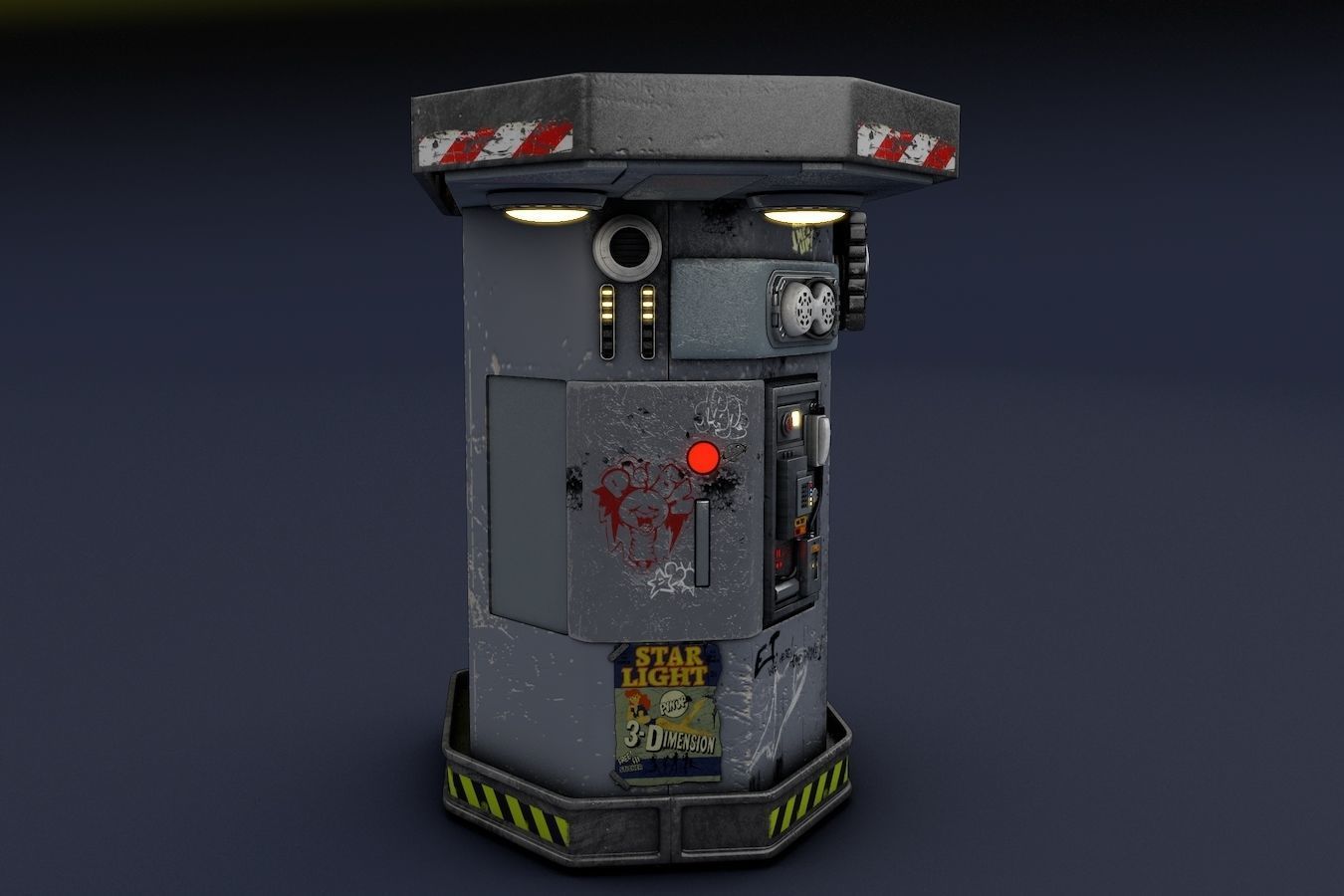 Futuristic Telephon Station 3D model_4