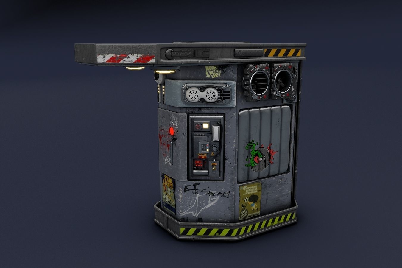 Futuristic Telephon Station 3D model_11