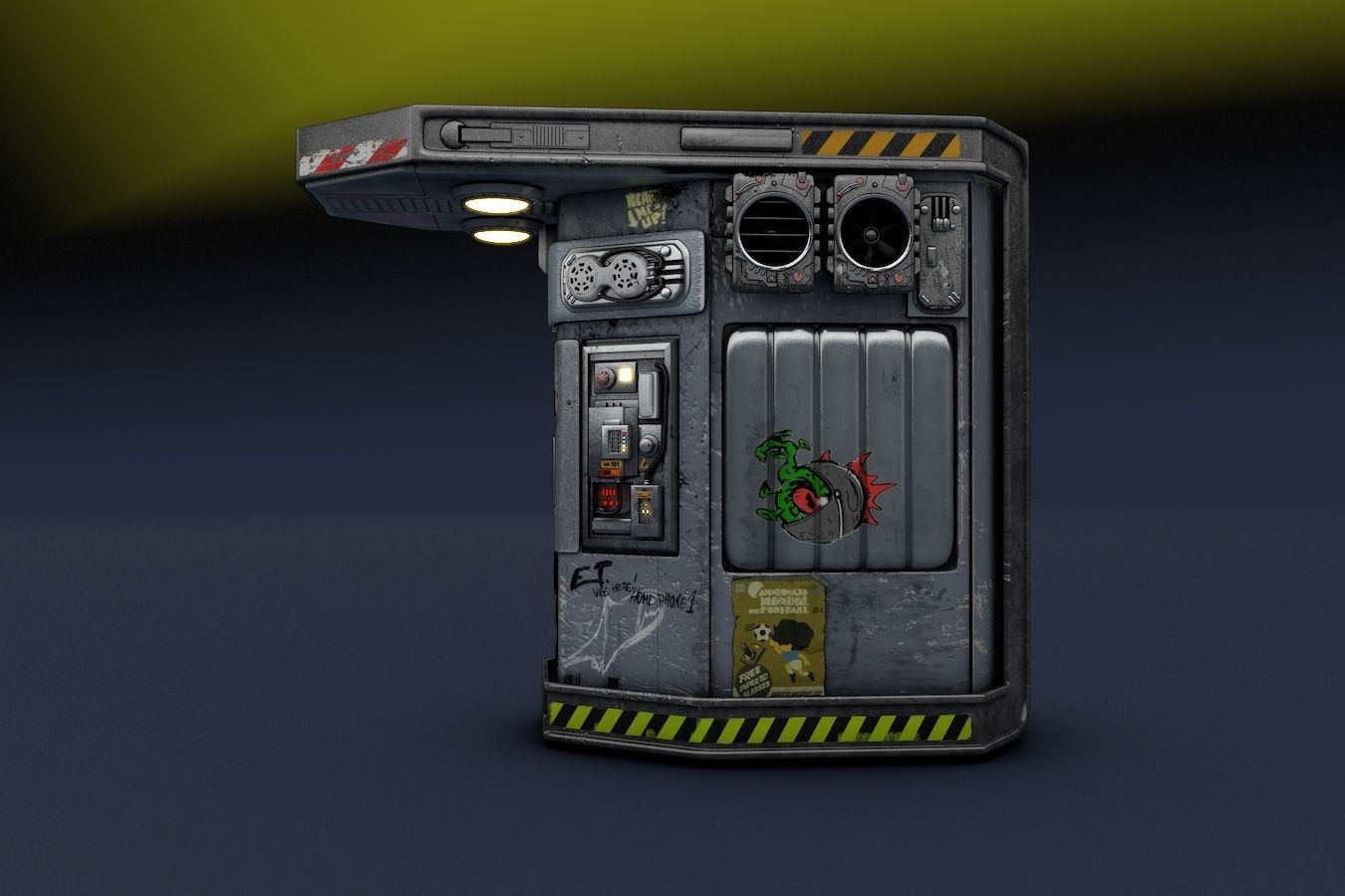 Futuristic Telephon Station 3D model_2