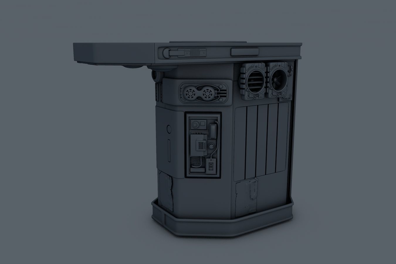 Futuristic Telephon Station 3D model_9