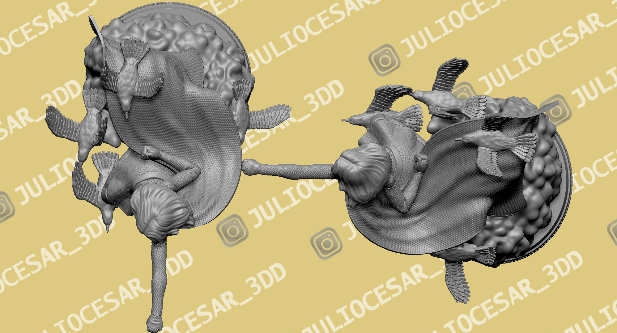 SuperGirl dc comics statue 3D print model_3