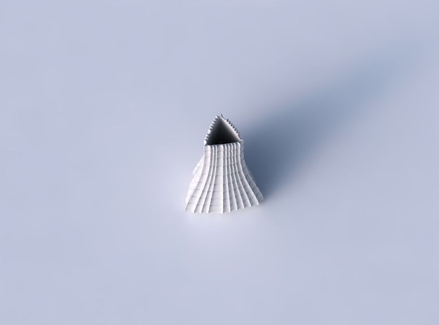 Vase grounded triangle with strange tiles 3D print model_2